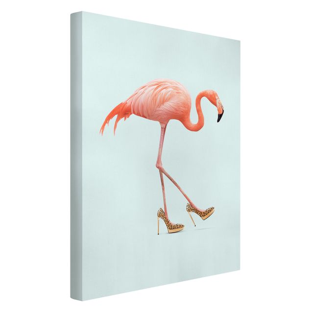 Billeder kunsttryk Flamingo With High Heels