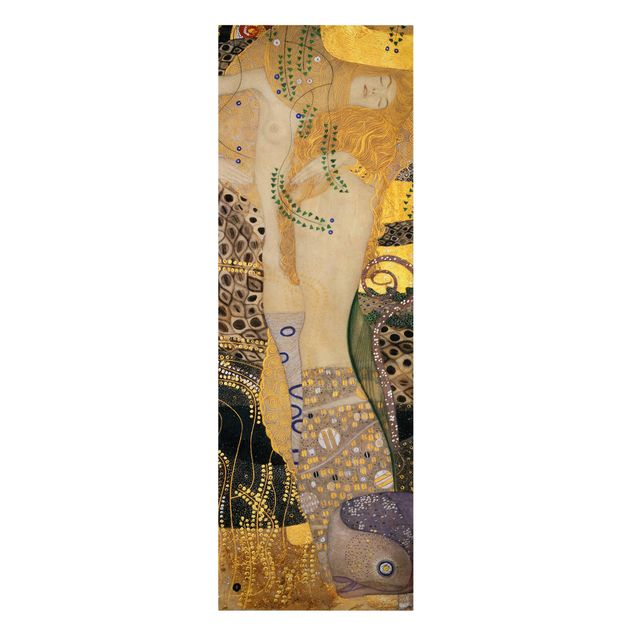 Billeder på lærred kunsttryk Gustav Klimt - Water Serpents I