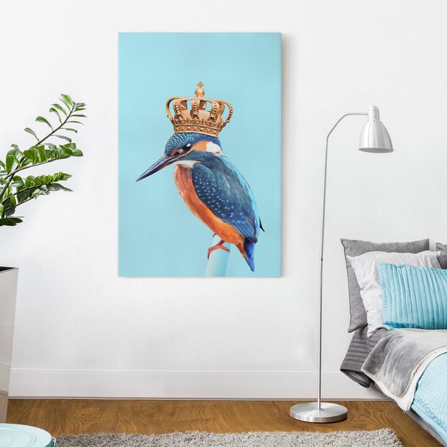Billeder på lærred fugle Kingfisher With Crown