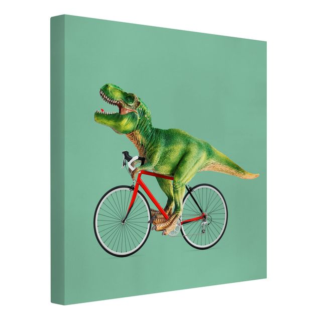 Billeder kunsttryk Dinosaur With Bicycle