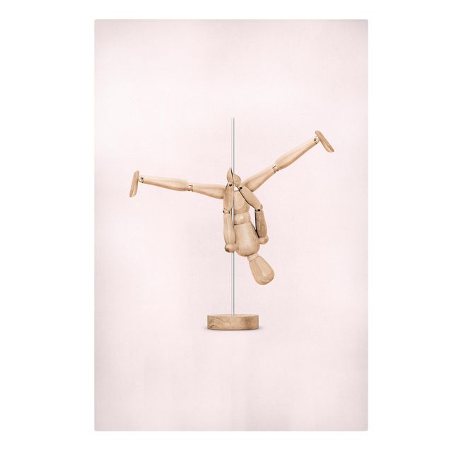 Billeder lyserød Pole Dance With Wooden Figure