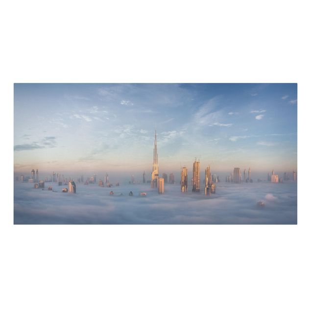 Billeder på lærred arkitektur og skyline Dubai Above The Clouds