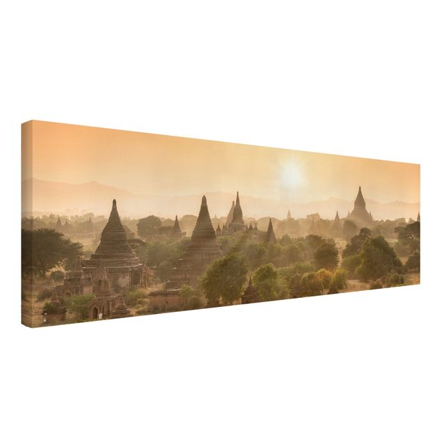 Billeder på lærred solnedgange Sun Setting Over Bagan