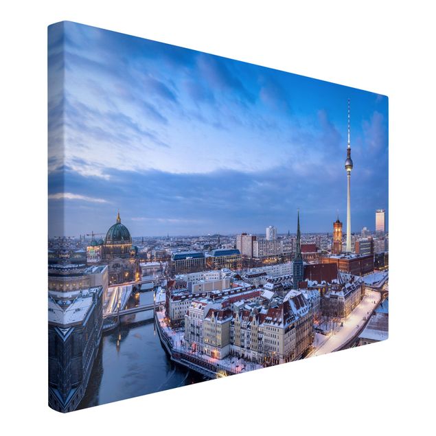 Billeder på lærred arkitektur og skyline Snow In Berlin