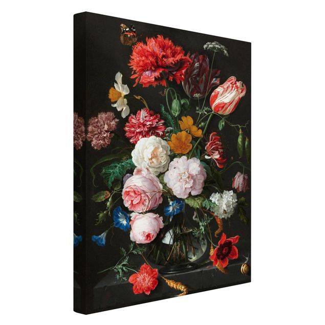 Billeder blomster Jan Davidsz De Heem - Still Life With Flowers In A Glass Vase