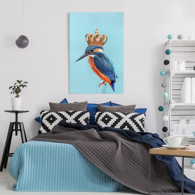 Billeder på lærred kunsttryk Kingfisher With Crown