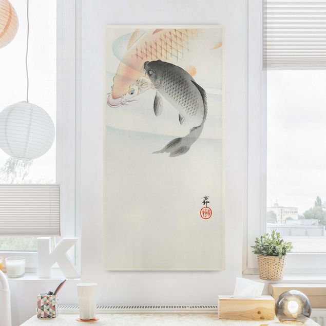 Billeder på lærred fisk Vintage Illustration Asian Fish L