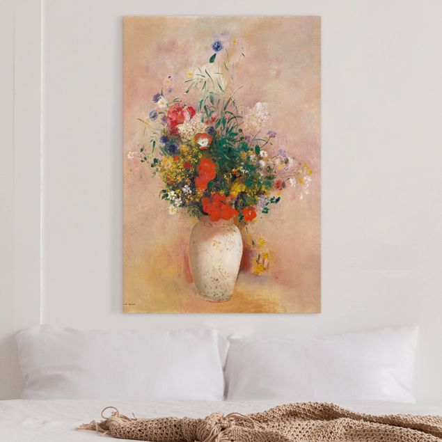 køkken dekorationer Odilon Redon - Vase With Flowers (Rose-Colored Background)