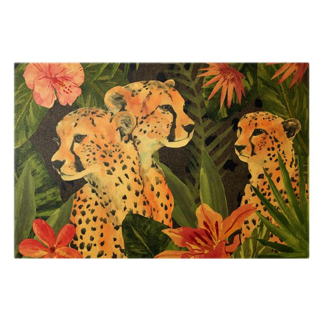 Billeder blomster Three Cheetahs In The Jungle