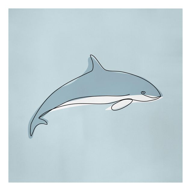 Billeder på lærred dyr Dolphin Line Art