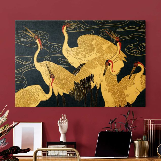 Billeder på lærred dyr Crane With Golden Feathers II