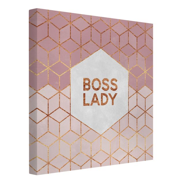 Billeder på lærred mønstre Boss Lady Hexagons Pink