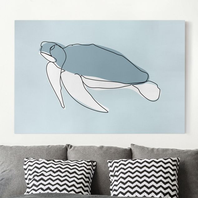 Billeder blå Turtle Line Art