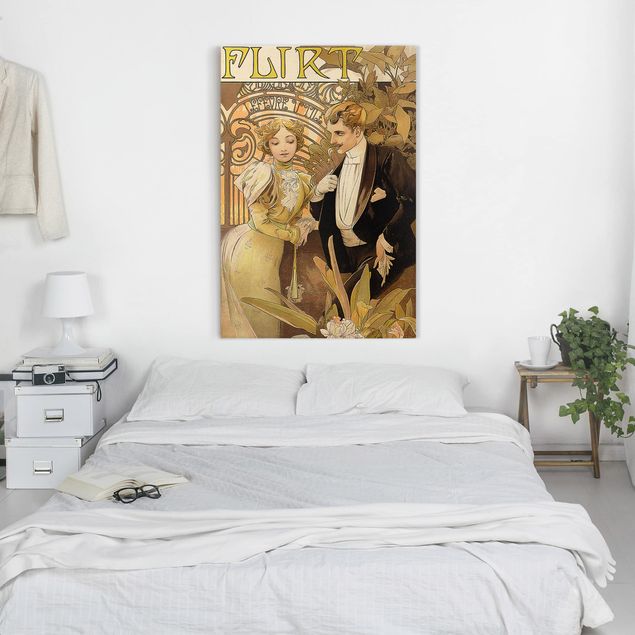 Kunst stilarter Alfons Mucha - Advertising Poster For Flirt Biscuits