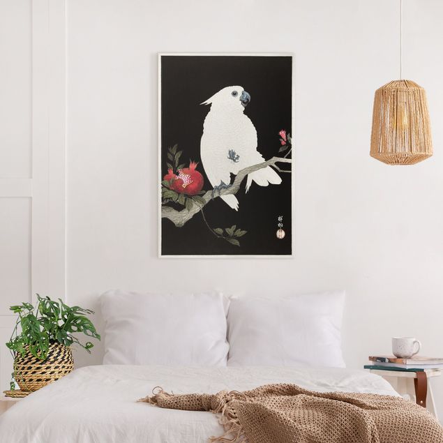 Billeder på lærred fugle Asian Vintage Illustration White Cockatoo