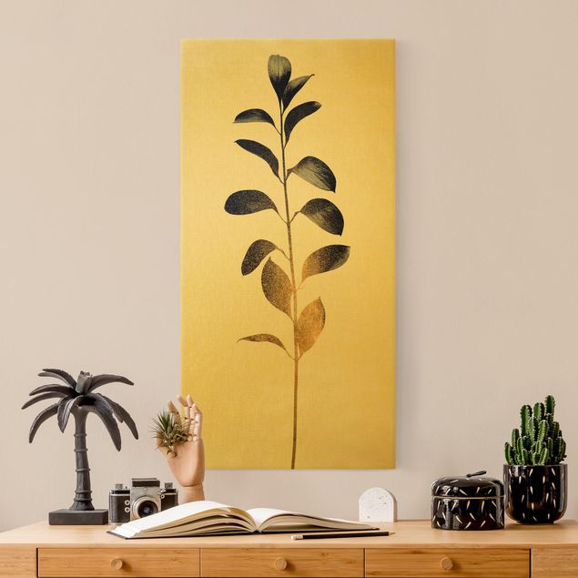 Billeder blomster Graphical Plant World - Gold And Grey