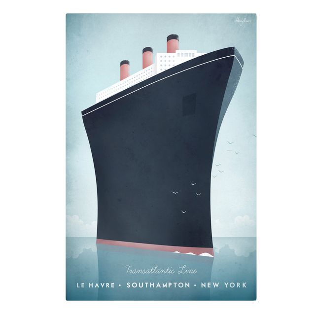 Billeder på lærred kunsttryk Travel Poster - Cruise Ship