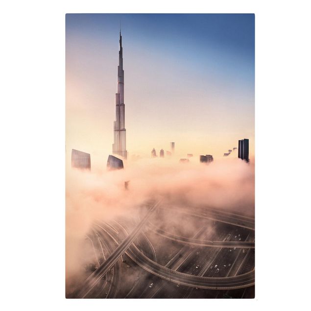 Billeder på lærred arkitektur og skyline Heavenly Dubai Skyline