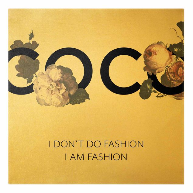 Billeder på lærred guld COCO - I dont´t do fashion Roses