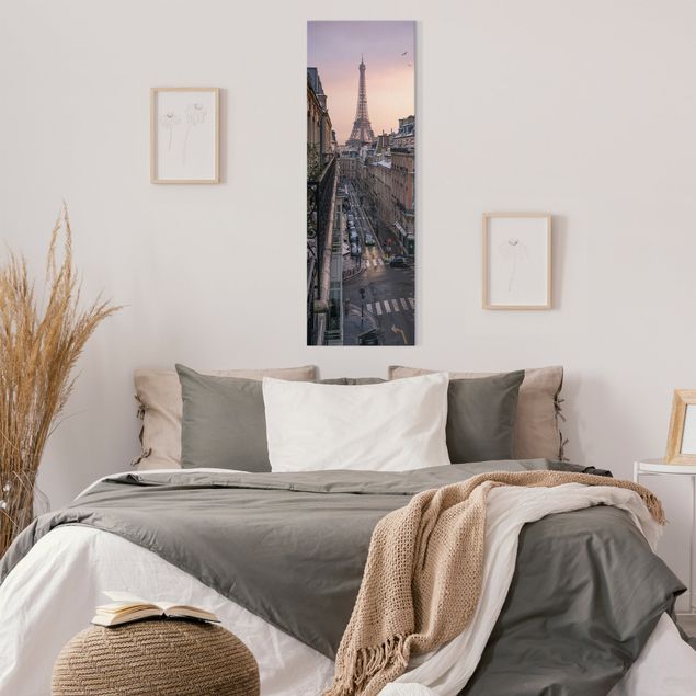 Billeder på lærred Paris The Eiffel Tower In The Setting Sun