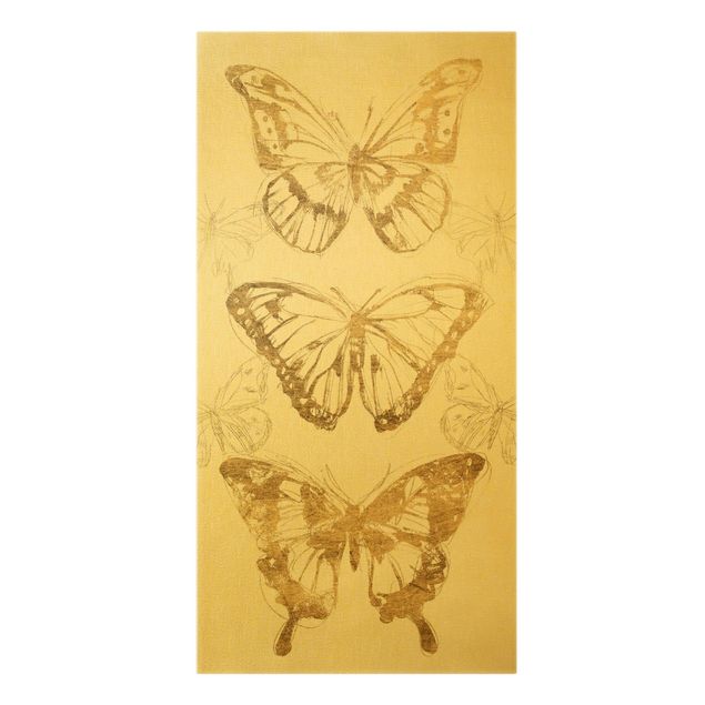 Billeder dyr Butterfly Composition In Gold II