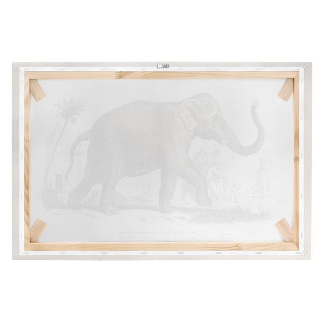 Billeder på lærred dyr Vintage Board Elephant