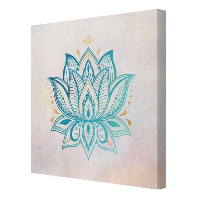 Billeder turkis Lotus Illustration Mandala Gold Blue