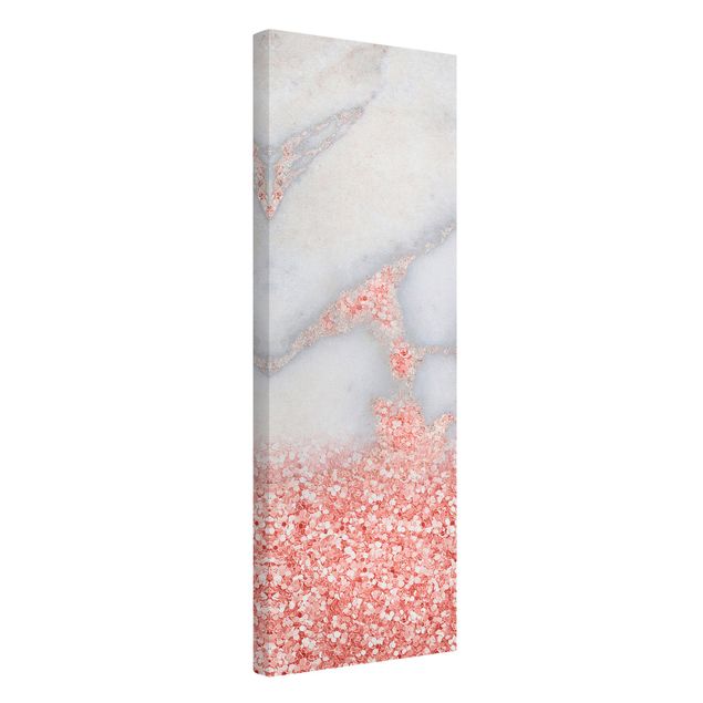 Billeder kunsttryk Marble Look With Pink Confetti