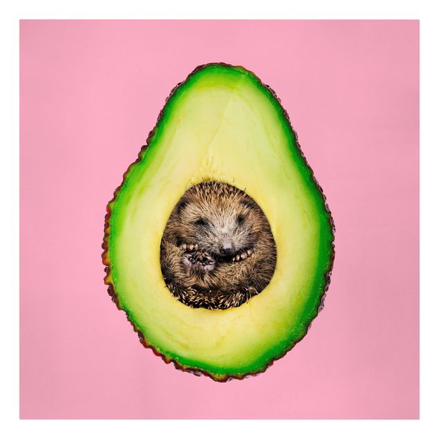 Billeder på lærred grøntsager og frukt Avocado With Hedgehog