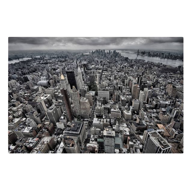 Billeder på lærred sort og hvid View Over Manhattan
