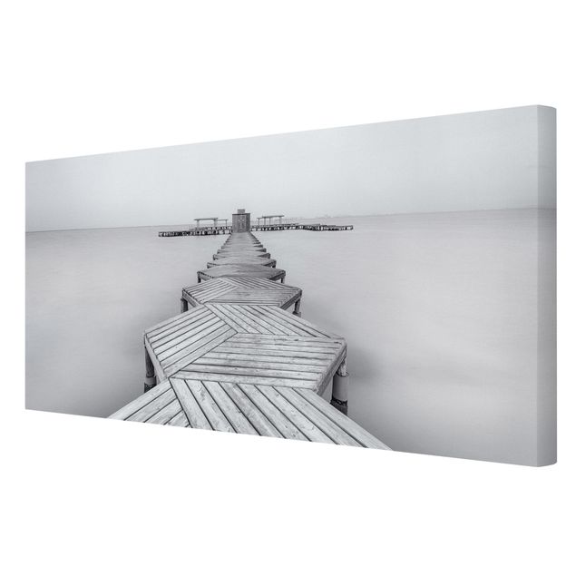 Billeder sort og hvid Wooden Pier In Black And White