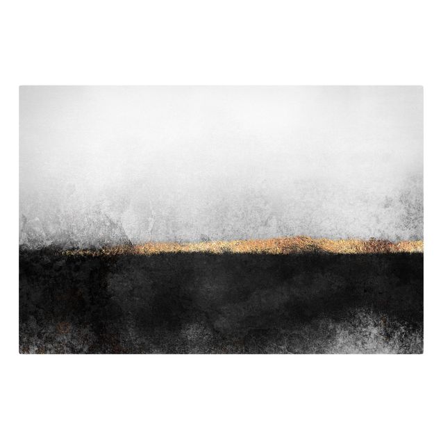 Billeder sort og hvid Abstract Golden Horizon Black And White