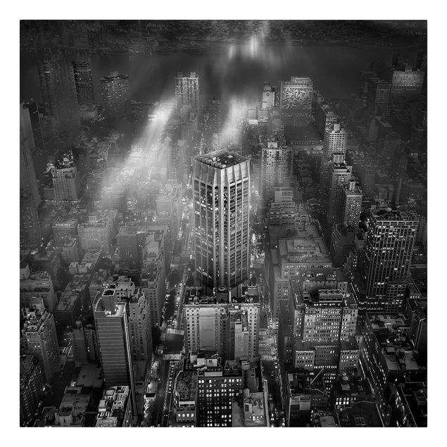 Billeder på lærred sort og hvid Sunlight Over New York City