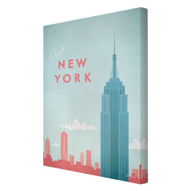 Billeder på lærred kunsttryk Travel Poster - New York