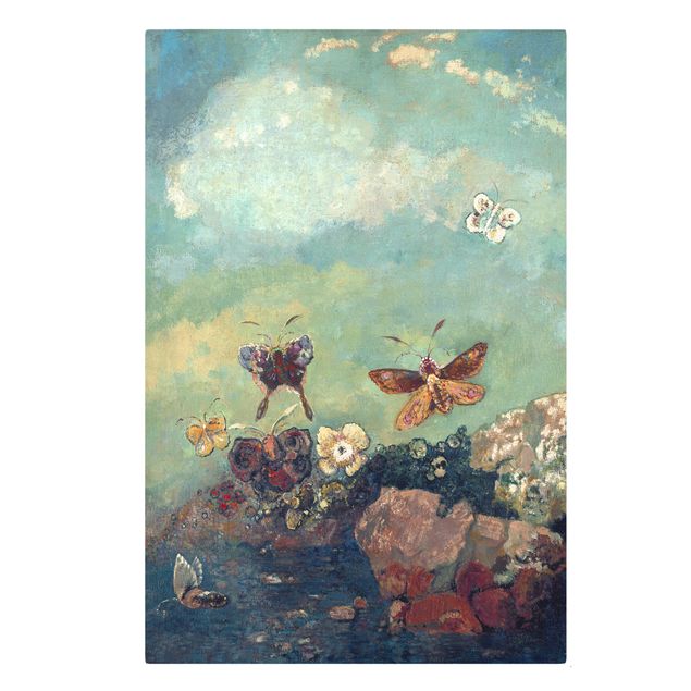 Billeder på lærred kunsttryk Odilon Redon - Butterflies