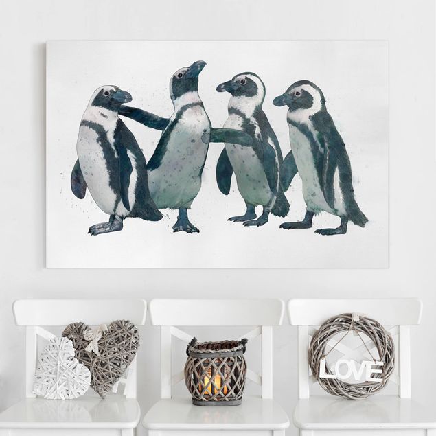 Billeder Laura Graves Art Illustration Penguins Black And White Watercolour