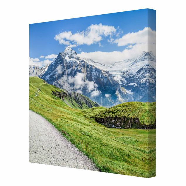 Billeder på lærred arkitektur og skyline Grindelwald Panorama