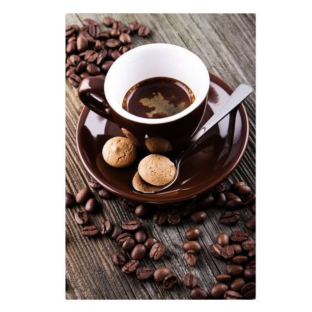 Billeder på lærred kaffe Coffee Mugs With Coffee Beans