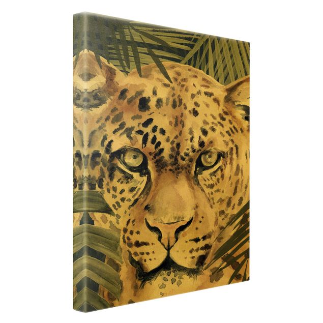 Billeder på lærred guld Leopard In The Jungle