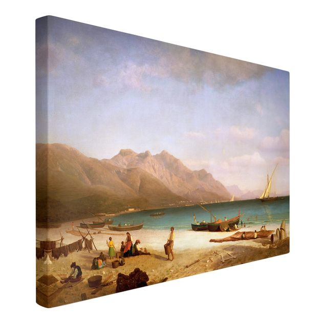 Billeder på lærred Italien Albert Bierstadt - Bay of Salerno
