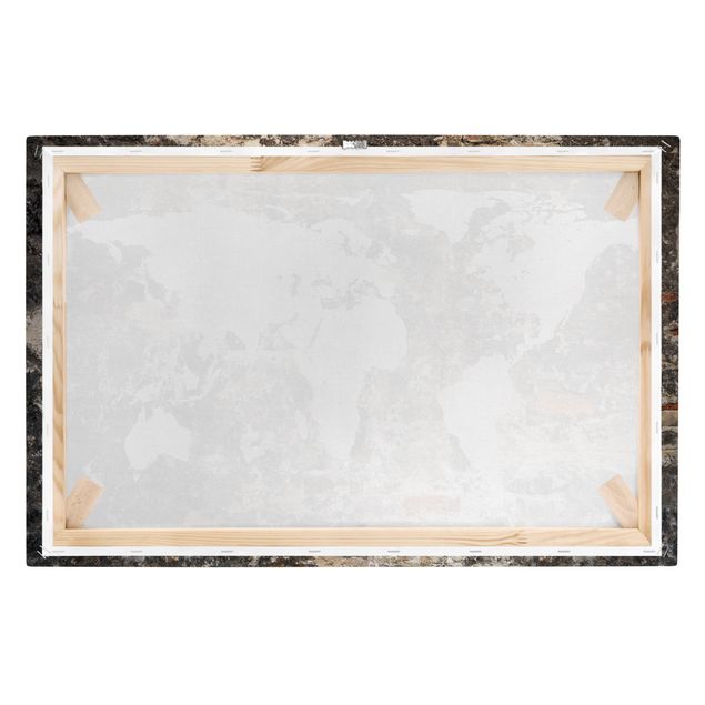 Billeder på lærred Old Wall World Map