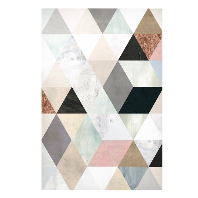 Billeder Watercolour Mosaic With Triangles I