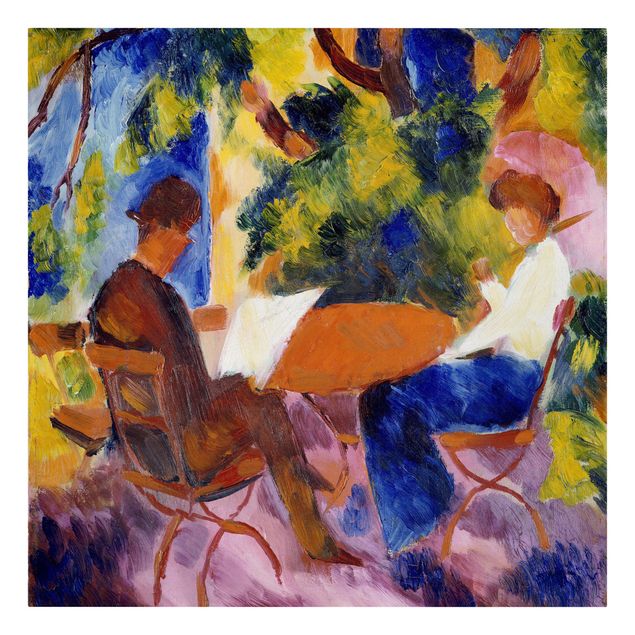 Billeder kunsttryk August Macke - Couple At The Garden Table