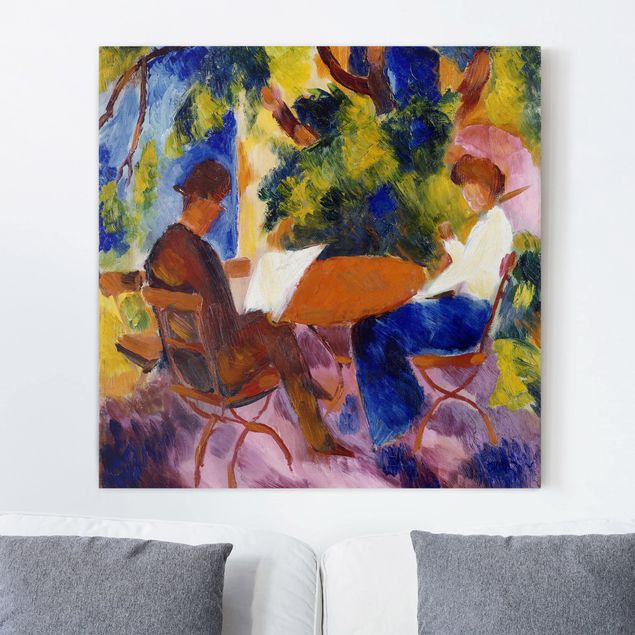 Kunst stilarter ekspressionisme August Macke - Couple At The Garden Table