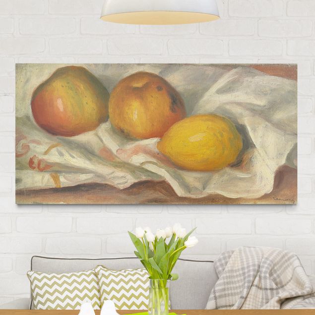 køkken dekorationer Auguste Renoir - Two Apples And A Lemon