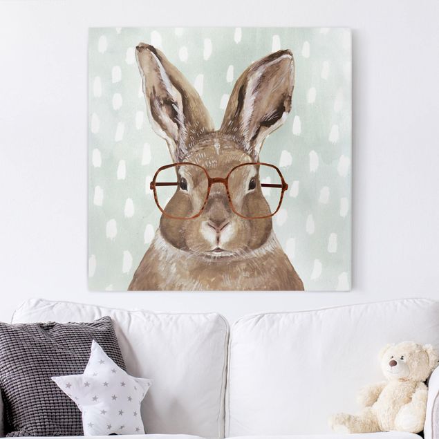 Billeder på lærred dyr Animals With Glasses - Rabbit