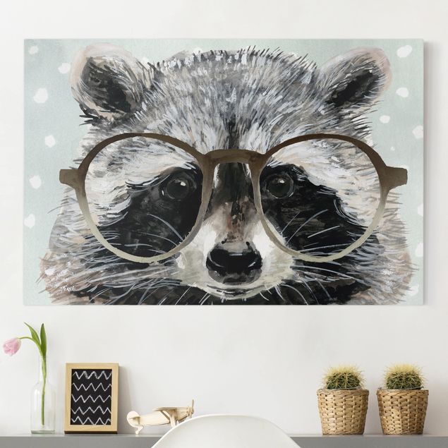Børneværelse deco Animals With Glasses - Raccoon