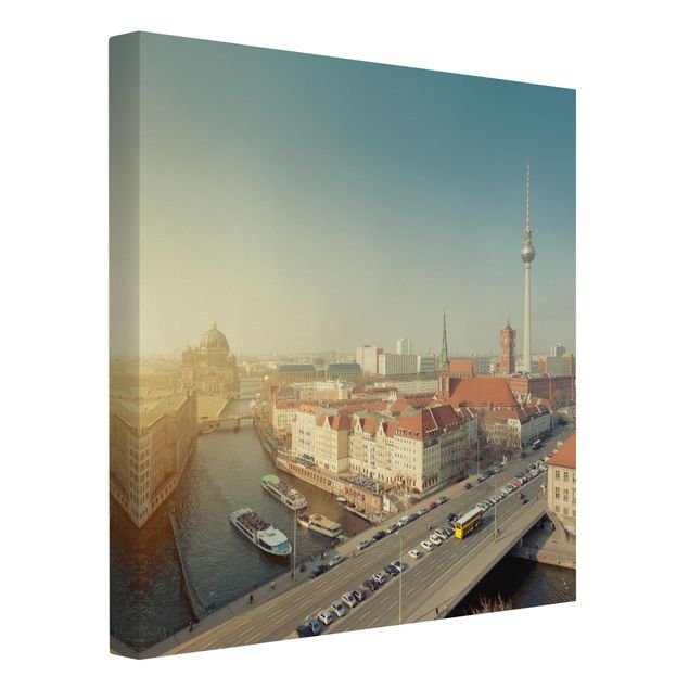 Billeder på lærred arkitektur og skyline Berlin In The Morning