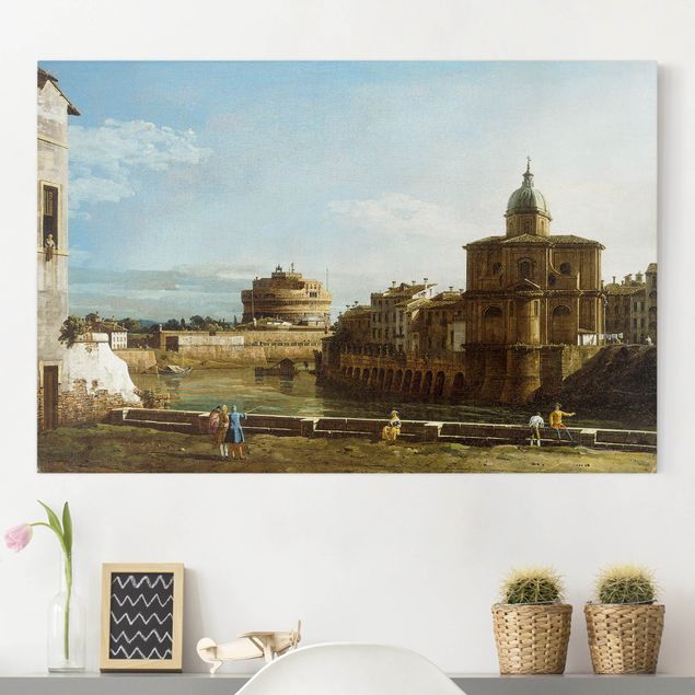 Kunst stilarter barok Bernardo Bellotto - View of Rome on the Banks of the Tiber