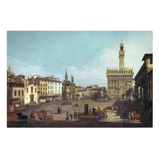 Kunst stilarter post impressionisme Bernardo Bellotto - The Piazza della Signoria in Florence